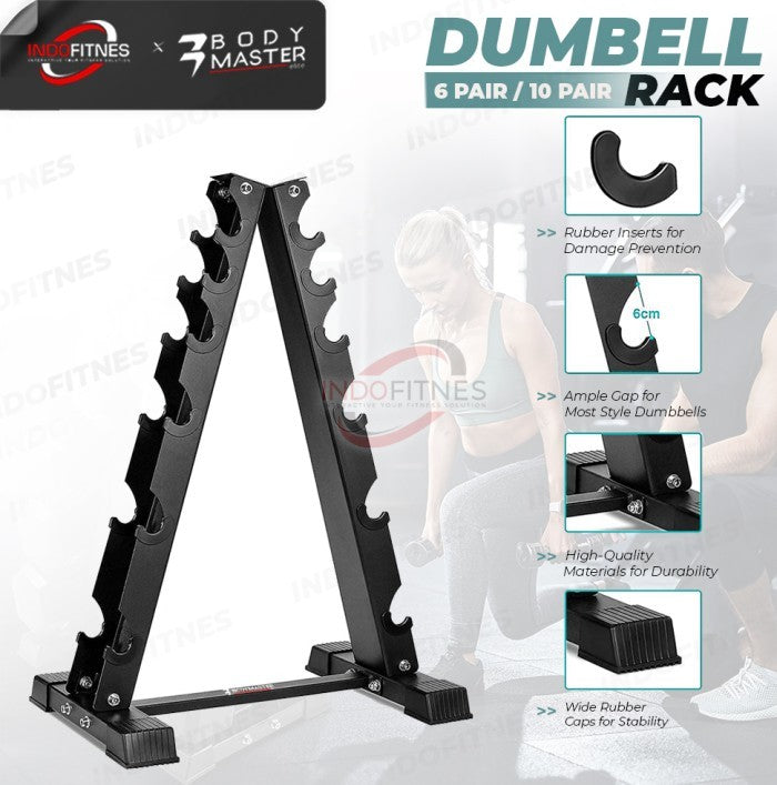 BODYMASTER Dumbell Rack 6-10 Set Vertical Standing - Rak Stand - 10 PAIRS