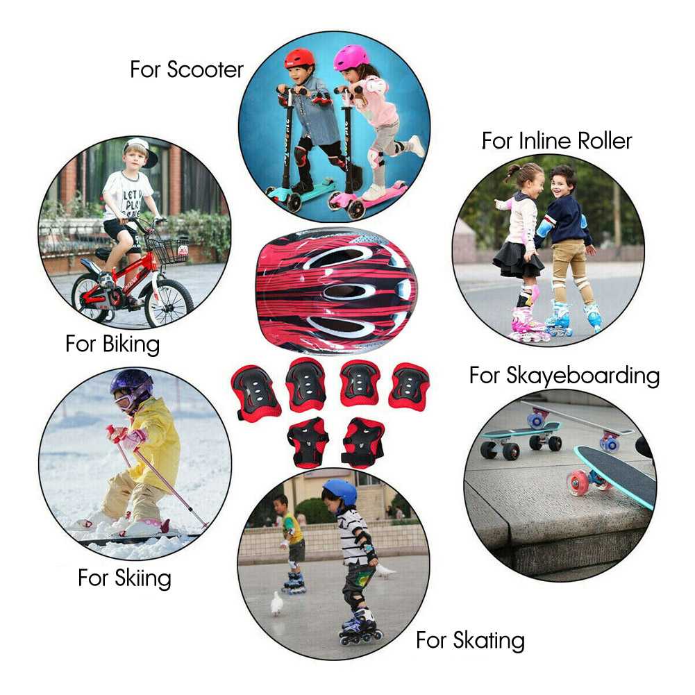 Ftiier Paket Helm Deker Anak 7in1 Protective Gear for Sport Activity - FR-07