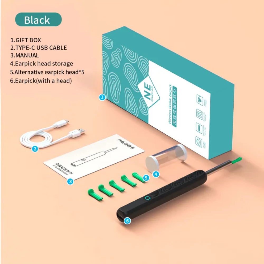 GEONYIEEK Kamera Endoskopi Pembersih Telinga Endoscope Wireless - NE3-D
