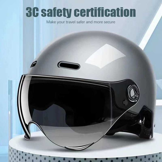 GIDDEN Helm Sepeda Skuter Half Face Dark Visor Retro Vintage - GD65
