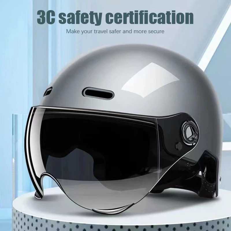 GIDDEN Helm Sepeda Skuter Half Face Dark Visor Retro Vintage - GD65