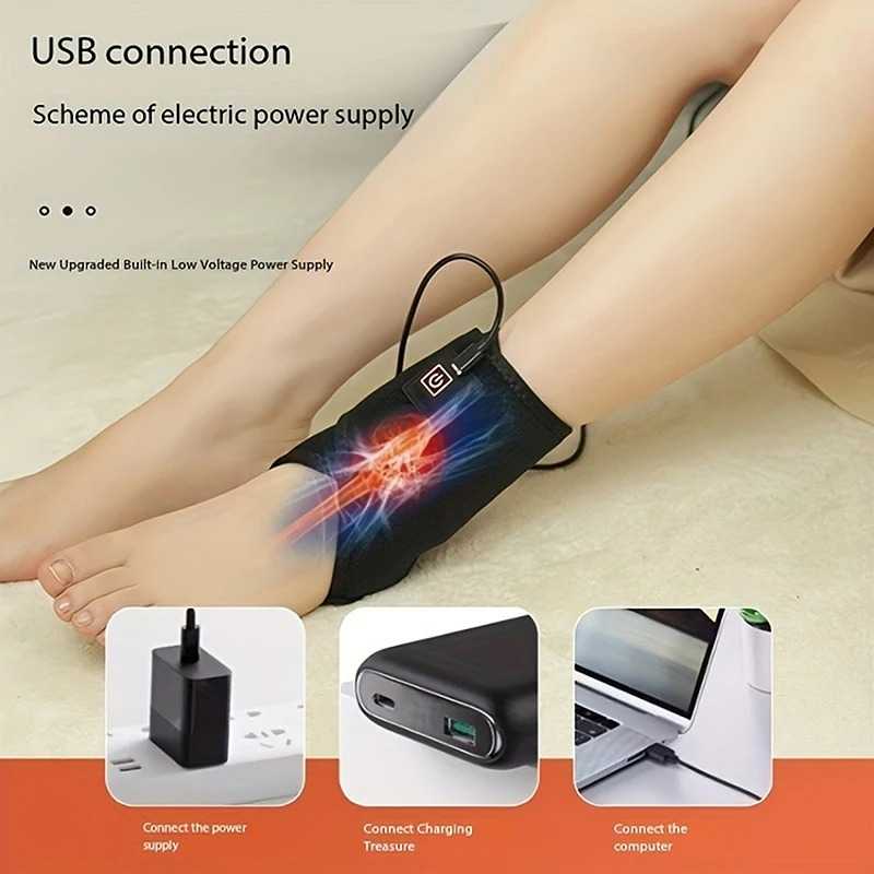 GMARTY Alat Terapi Kaki Hot Compress Ankle Brace Pain Relief USB - G37