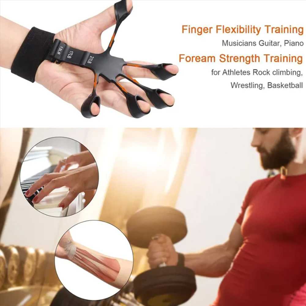 HANGPING Silicone Finger Grip Exerciser Adjustable Strengthener - HP-3
