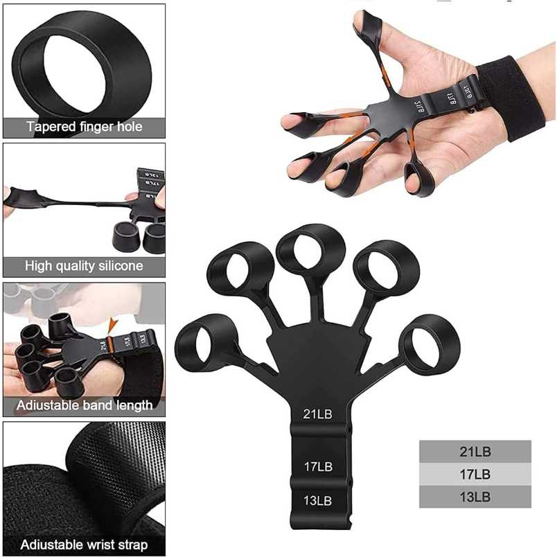 HANGPING Silicone Finger Grip Exerciser Adjustable Strengthener - HP-3