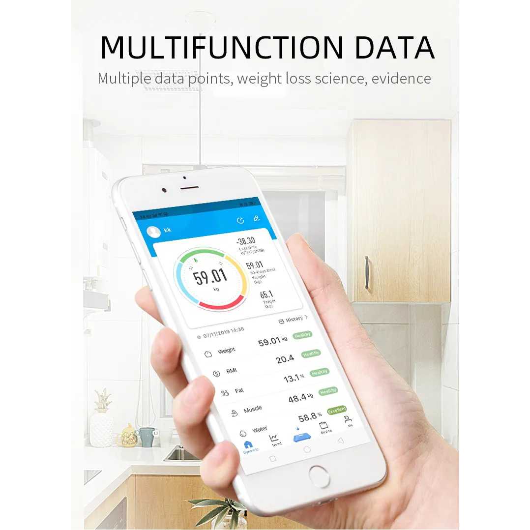 HFY Timbangan Badan Digital BMI Monitor Smart App 180kg Rechargeable - ZY000219