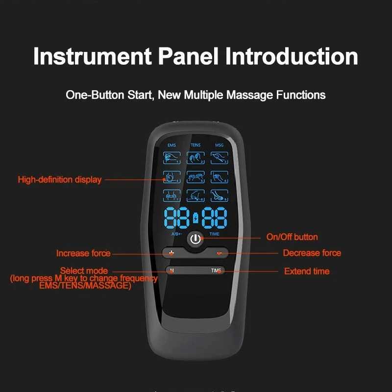 HMELLY Alat Pijat Elektrik Akupuntur Tempel TENS EMS 9 Mode 10 Pad - M858-10