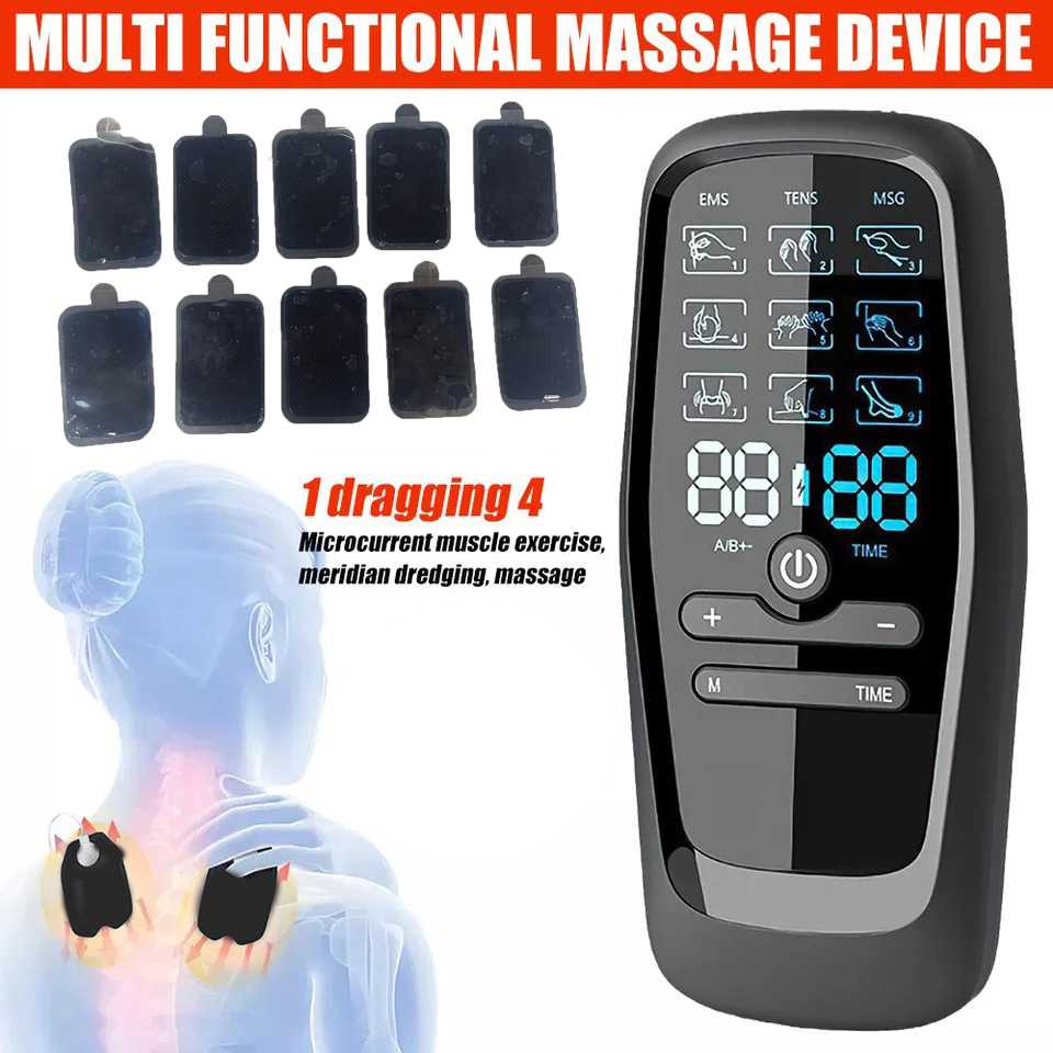 HMELLY Alat Pijat Elektrik Akupuntur Tempel TENS EMS 9 Mode 10 Pad - M858-10