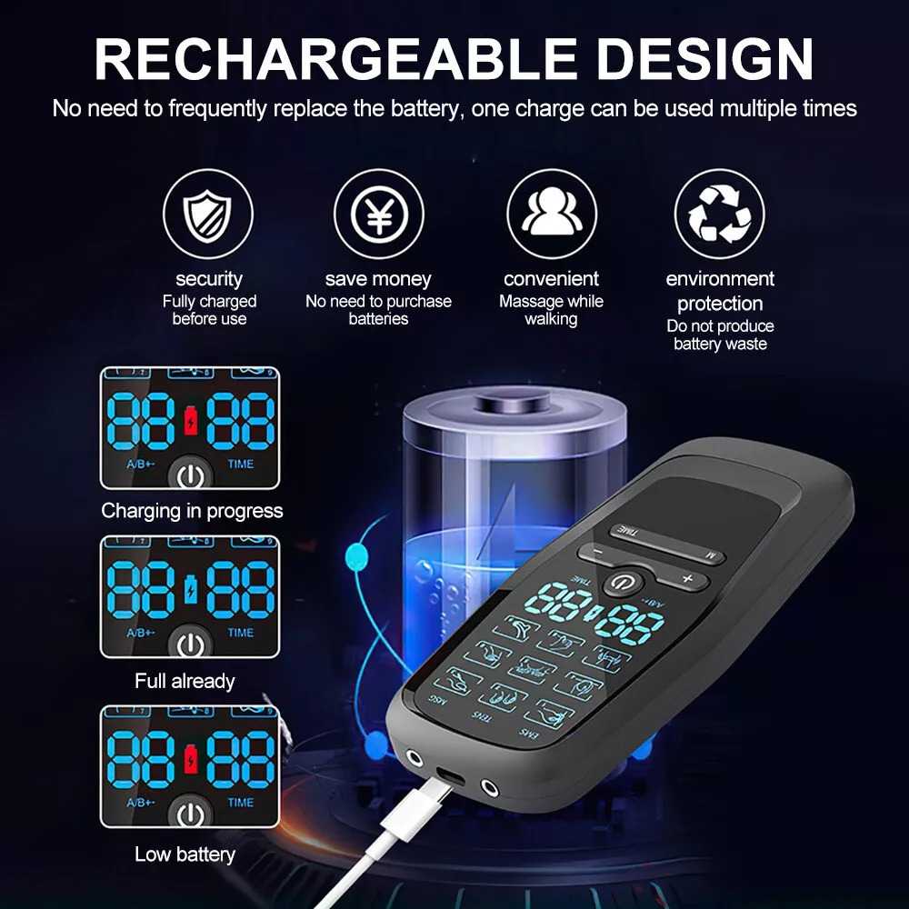 HMELLY Alat Pijat Elektrik Akupuntur Tempel TENS EMS 9 Mode 10 Pad - M858-10