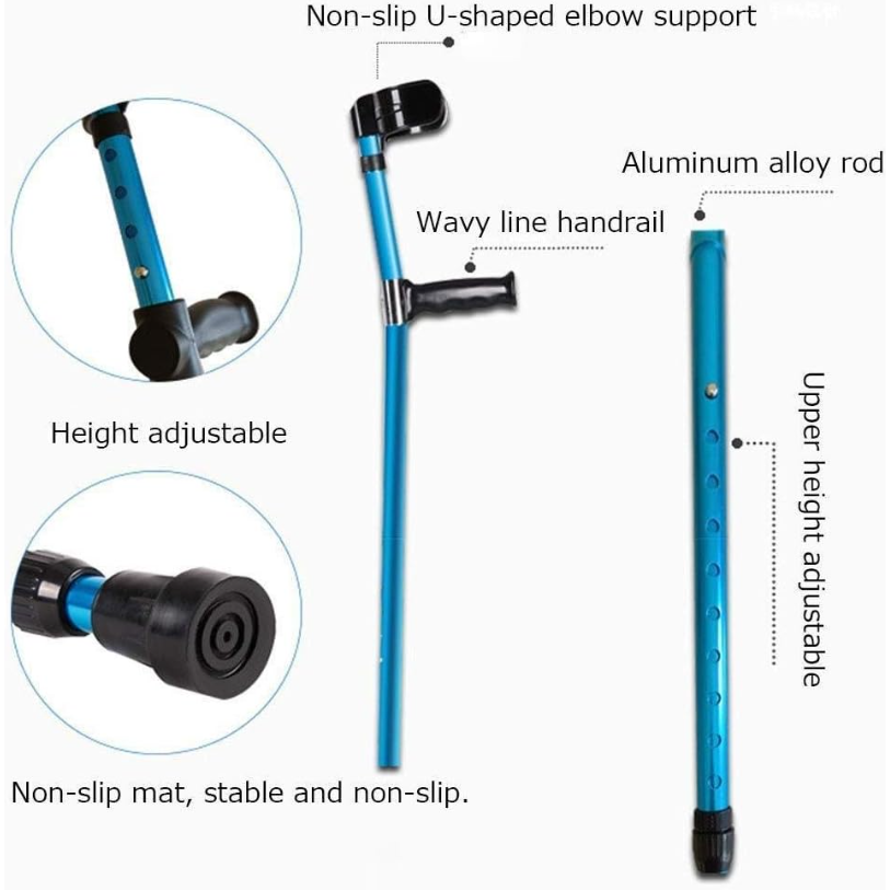HWSY Tongkat Jalan F Lipat Walking Stick Crutch Foldable Adjustable - HW-8