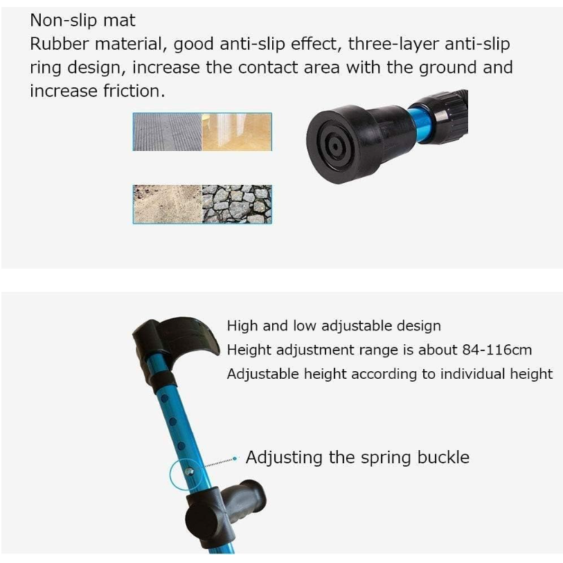 HWSY Tongkat Jalan F Lipat Walking Stick Crutch Foldable Adjustable - HW-8