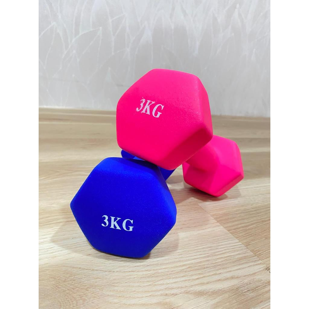 POTENCE DUMBEL NEOPRENE 3KG / BARBEL VINYL 3 KG / DUMBELL GYM YOGA MAT BALL 3KG
