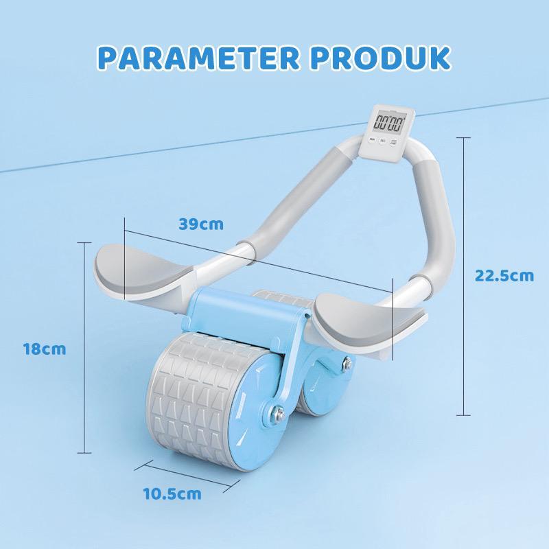 POTENCE AB WHEEL DOUBLE WHEEL / ABDOMINAL ROLLER / AB ROLLER / PLANK TRAINER 2 in 1 / PUSH UP STAND BAR ALAT GYM