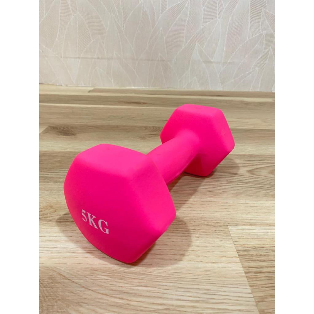 POTENCE DUMBEL NEOPRENE 5KG / BARBEL VINYL 5 KG / DUMBELL GYM YOGA MAT BALL 5KG