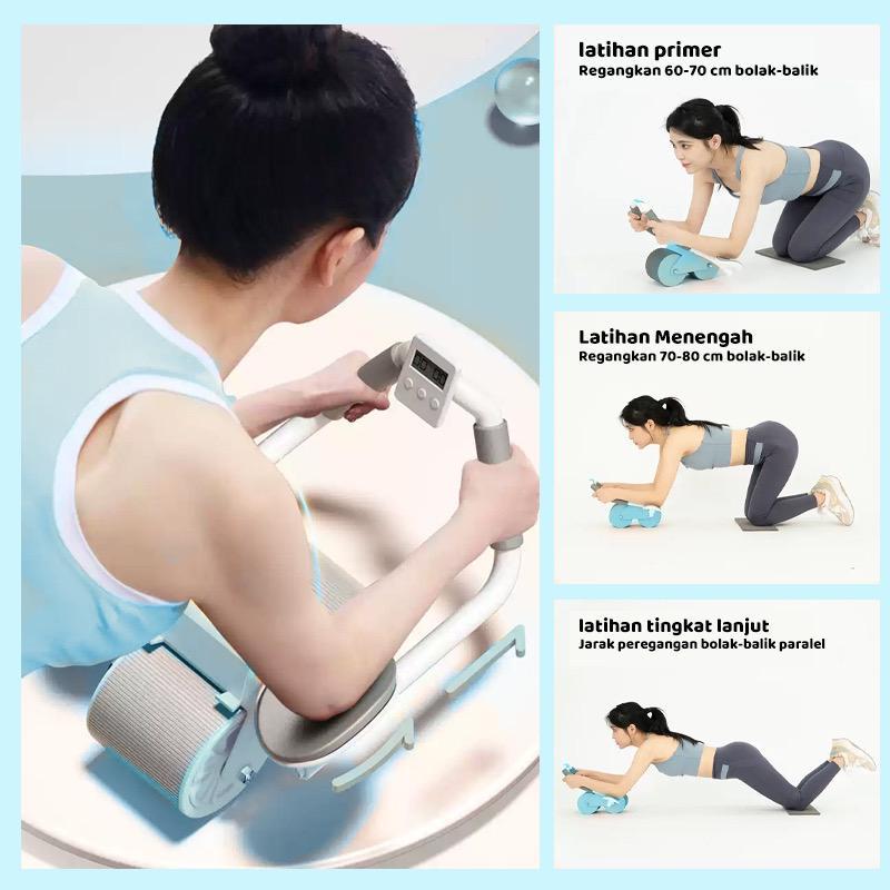 POTENCE AB WHEEL DOUBLE WHEEL / ABDOMINAL ROLLER / AB ROLLER / PLANK TRAINER 2 in 1 / PUSH UP STAND BAR ALAT GYM