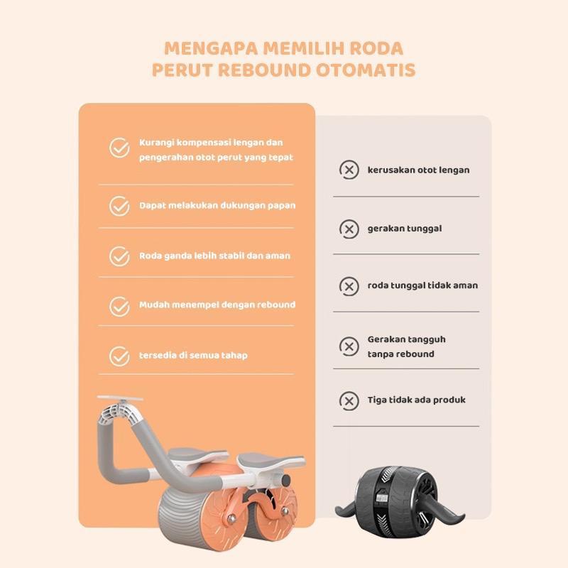 POTENCE AB WHEEL DOUBLE WHEEL / ABDOMINAL ROLLER / AB ROLLER / PLANK TRAINER 2 in 1 / PUSH UP STAND BAR ALAT GYM