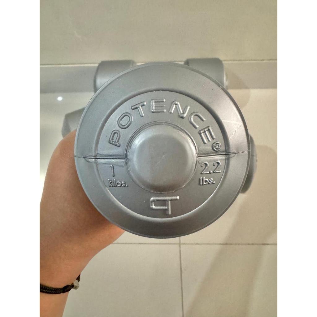 POTENCE BARBEL KOSONGAN / DUMBEL TANPA ISI WARNA SILVER ( SUDAH INCLUDE TUTUP )