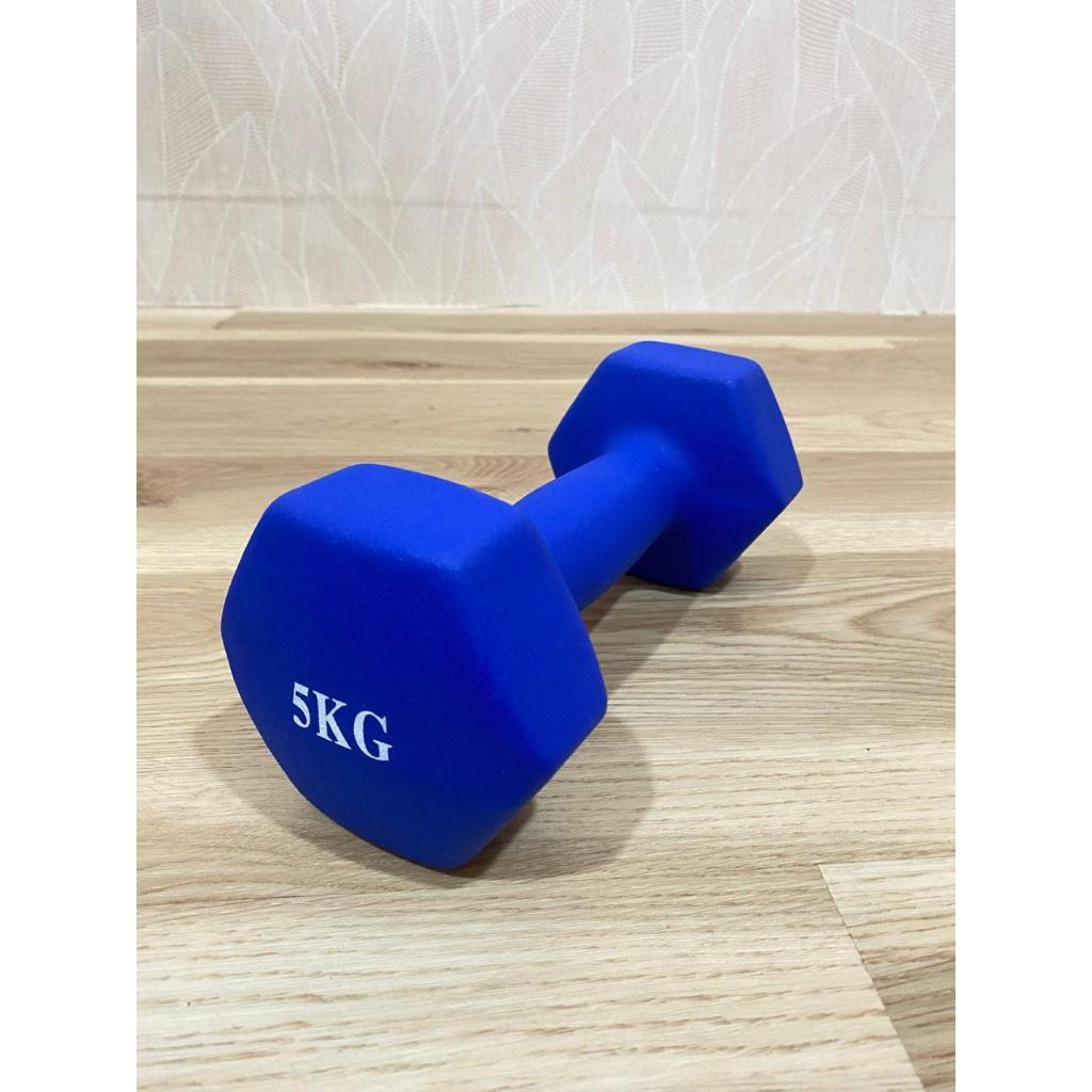 POTENCE DUMBEL NEOPRENE 5KG / BARBEL VINYL 5 KG / DUMBELL GYM YOGA MAT BALL 5KG