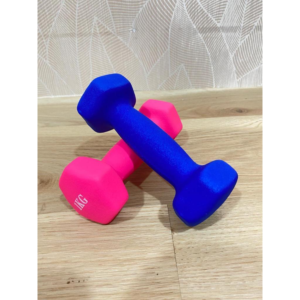 POTENCE DUMBEL NEOPRENE 1KG / BARBEL VINYL 1 KG / DUMBELL GYM YOGA MAT BALL 1KG