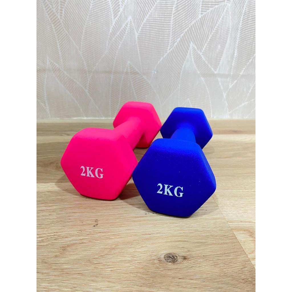 POTENCE DUMBEL NEOPRENE 2KG / BARBEL VINYL 2 KG / DUMBELL GYM YOGA MAT BALL 2KG