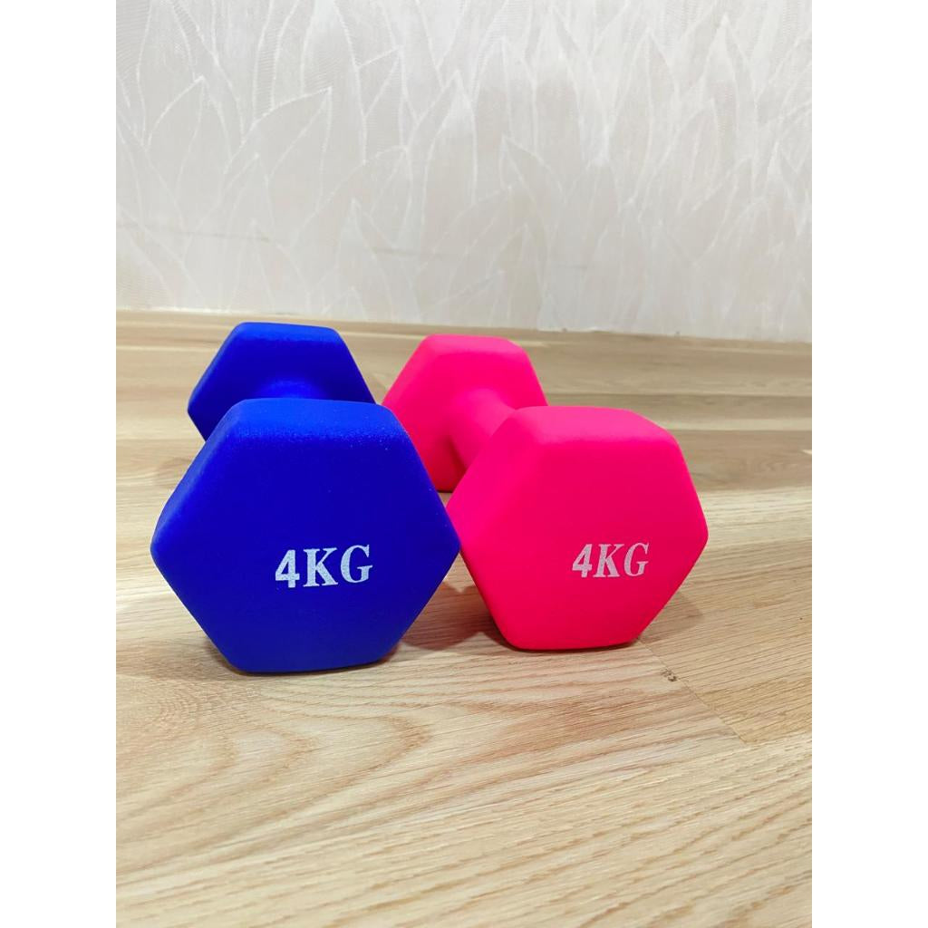 POTENCE DUMBEL NEOPRENE 4KG / BARBEL VINYL 4 KG / DUMBELL GYM YOGA MAT BALL 4KG