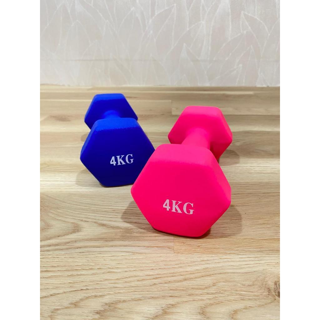 POTENCE DUMBEL NEOPRENE 4KG / BARBEL VINYL 4 KG / DUMBELL GYM YOGA MAT BALL 4KG