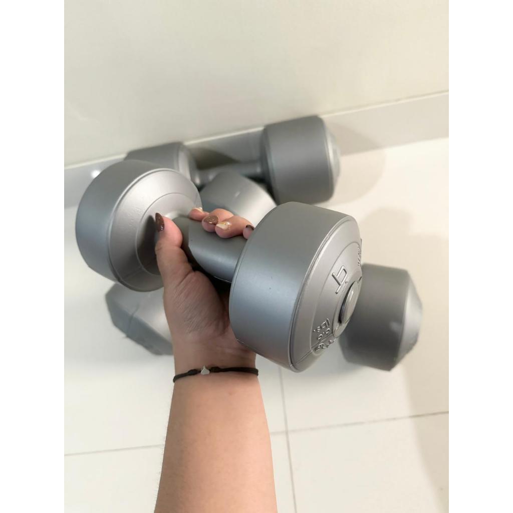POTENCE BARBEL KOSONGAN / DUMBEL TANPA ISI WARNA SILVER ( SUDAH INCLUDE TUTUP )