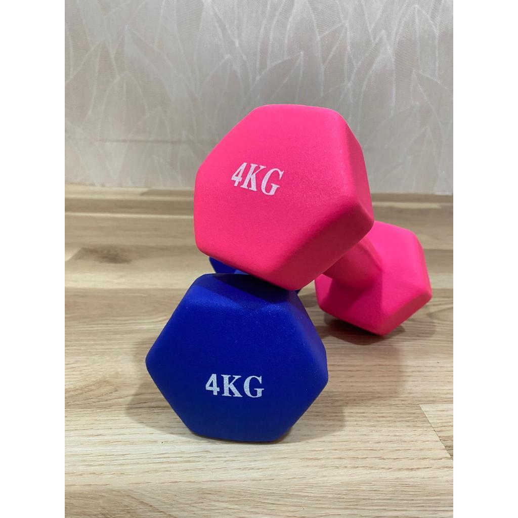 POTENCE DUMBEL NEOPRENE 4KG / BARBEL VINYL 4 KG / DUMBELL GYM YOGA MAT BALL 4KG