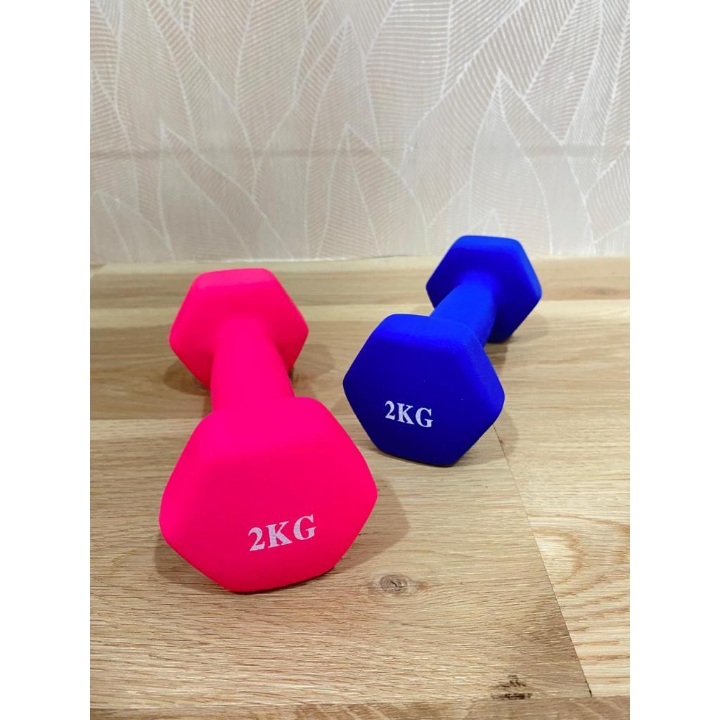POTENCE DUMBEL NEOPRENE 2KG / BARBEL VINYL 2 KG / DUMBELL GYM YOGA MAT BALL 2KG