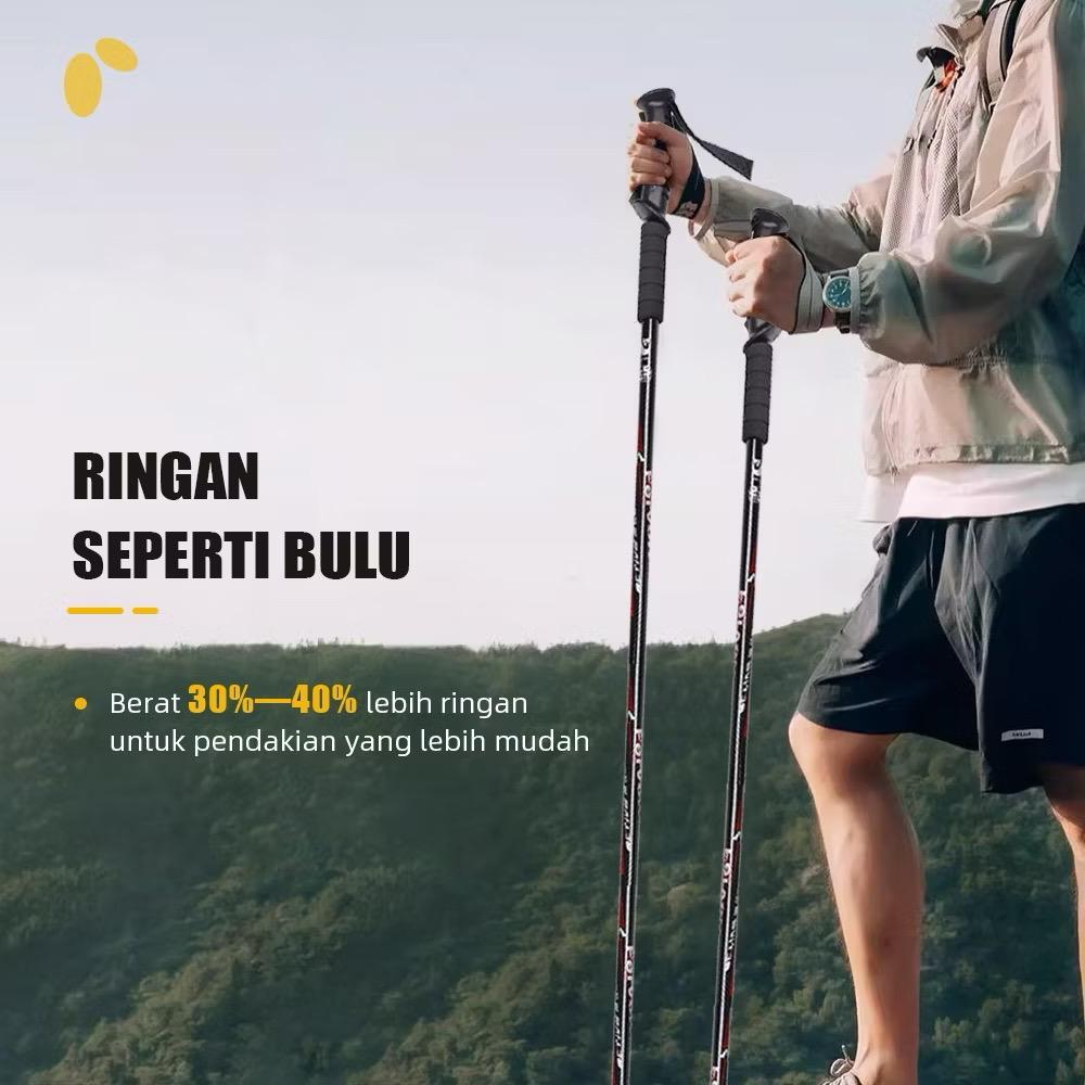 POTENCE Tracking Pole Adjustable 65-135cm Tongkat Gunung Anti Slip Tongkat Hiking Trekking Pole Aluminium