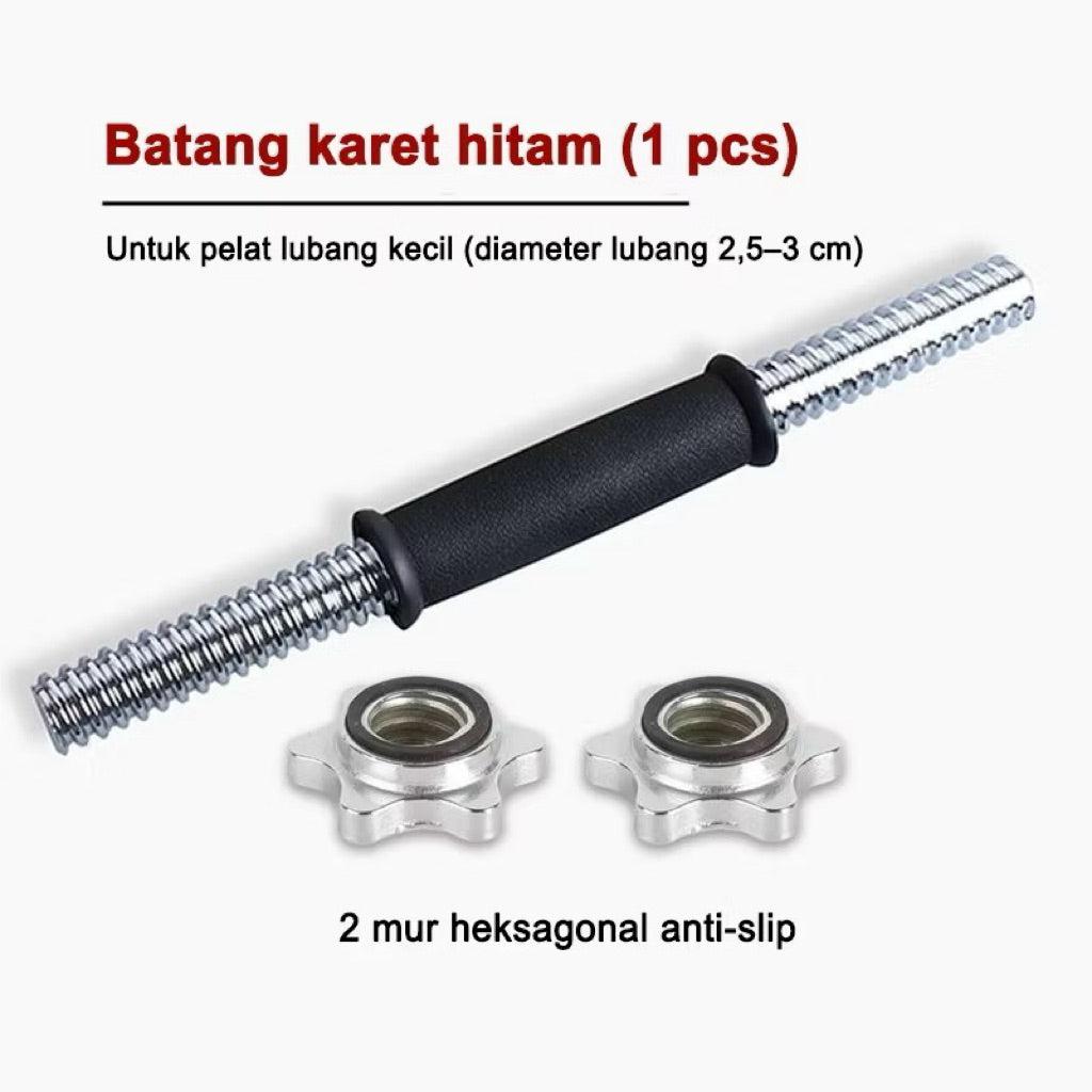 POTENCE STIK PENDEK LURUS BARBEL DUMBELL BARBEL STICK SOLID STRAIGHT BAR 35CM