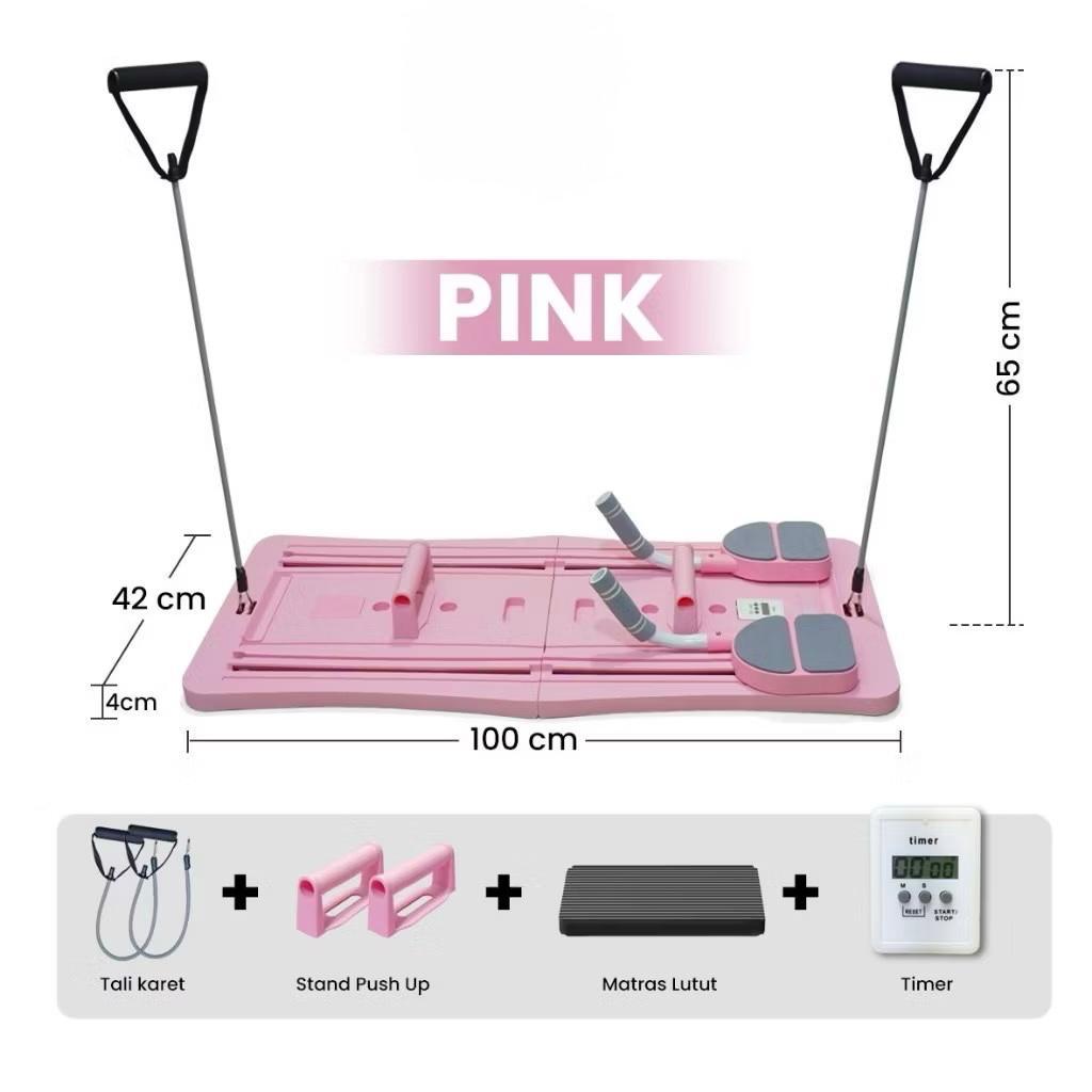 POTENCE Papan Pilates Papan Perut Latihan Perut Aerobik 4 In 1 Push Up Ab Wheel Alat Sit Up Gym Olahraga Fitness