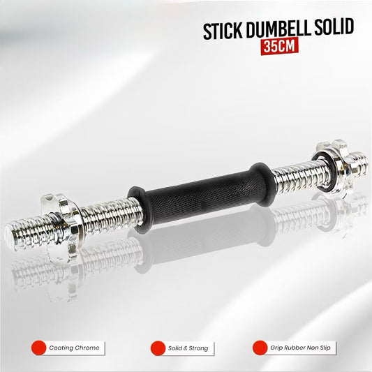 POTENCE STIK PENDEK LURUS BARBEL DUMBELL BARBEL STICK SOLID STRAIGHT BAR 35CM