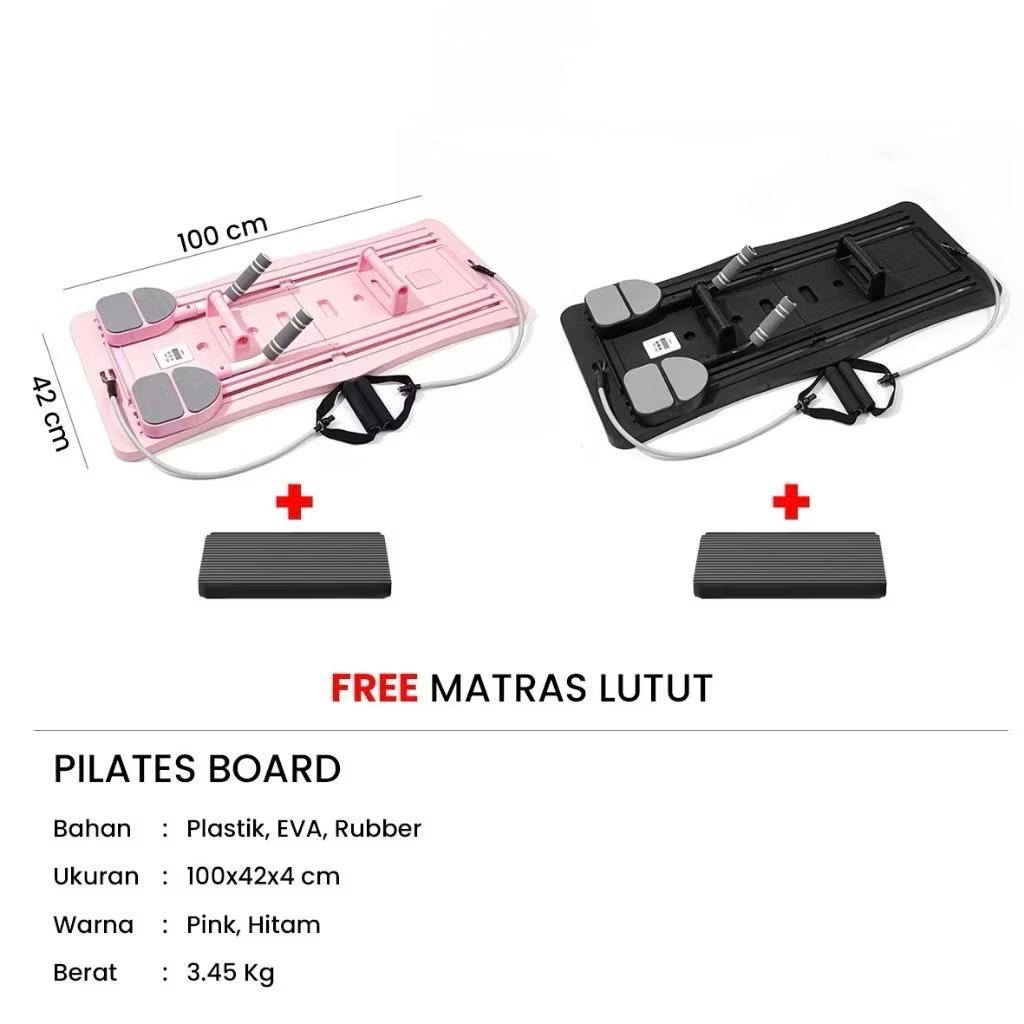 POTENCE Papan Pilates Papan Perut Latihan Perut Aerobik 4 In 1 Push Up Ab Wheel Alat Sit Up Gym Olahraga Fitness