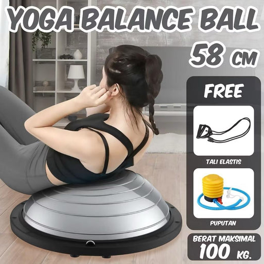 POTENCE Bosu Ball Balance Pad / Balance Step / Bola Balance / Gymball / Alat Latih Keseimbangan