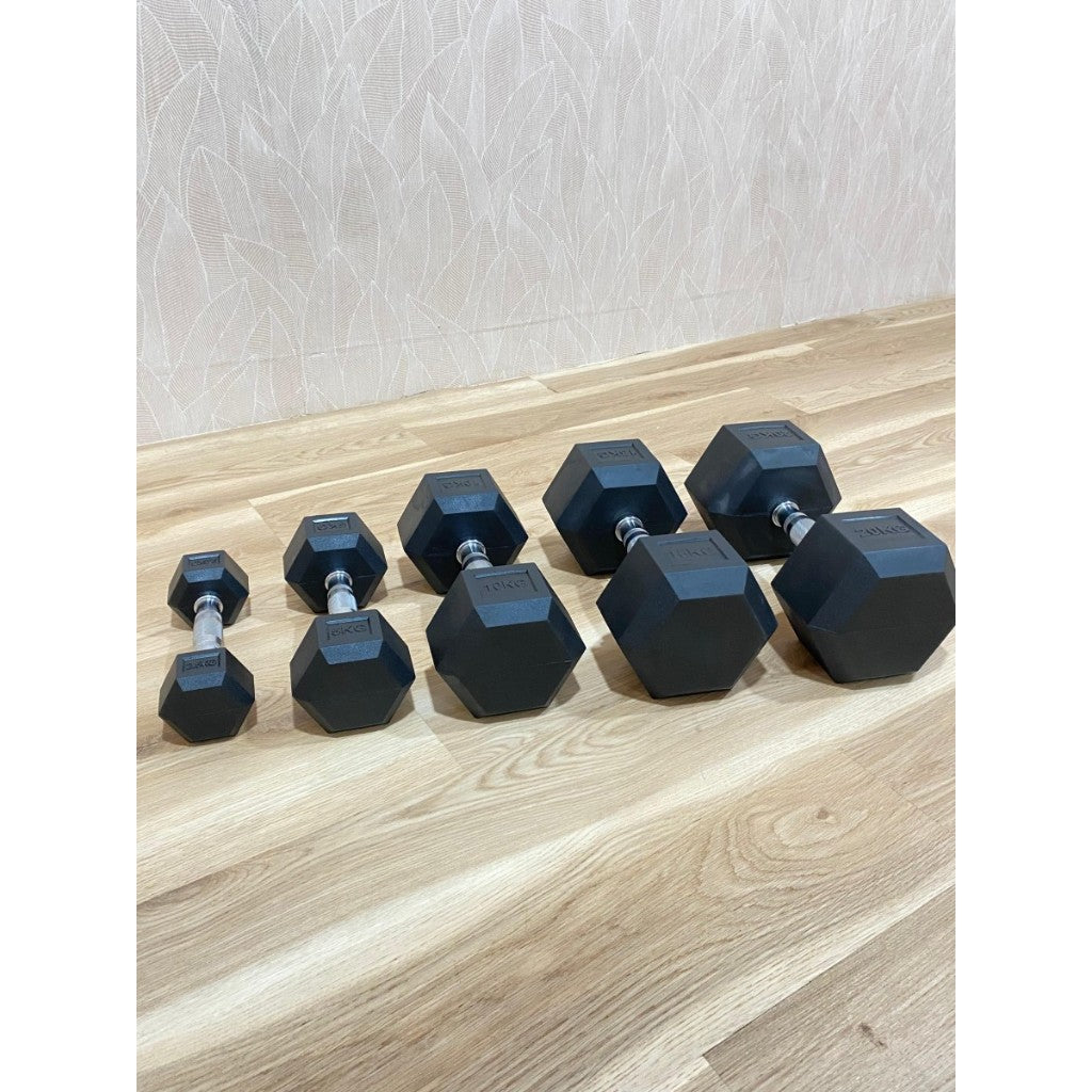 POTENCE DUMBBELL HEXAGON 5KG DUMBEL DUMBELL BARBELL HEXAGONAL 5 KG BESI BARBEL