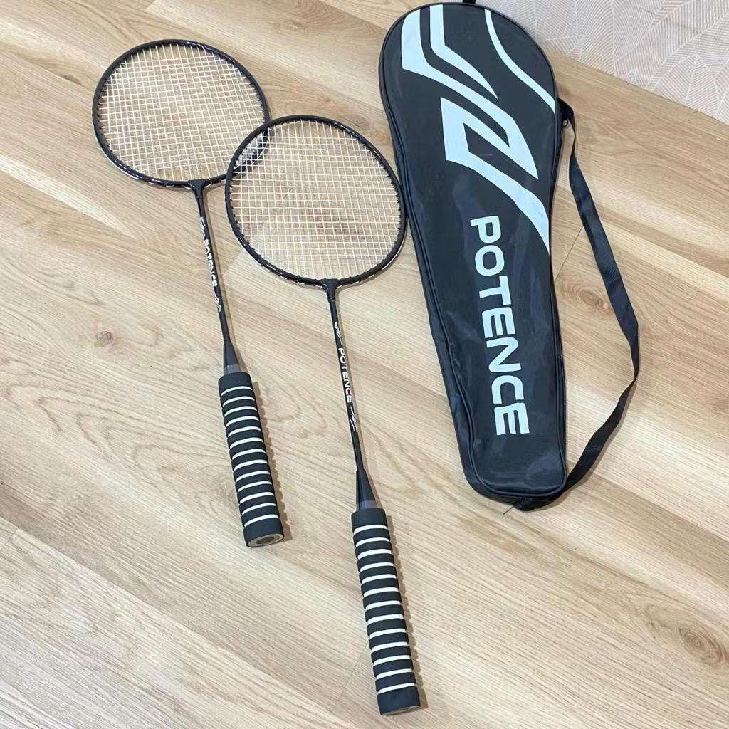 POTENCE Raket Bulu Tangkis Raket Badminton Isi 2 pcs Alat Olahraga Badminton