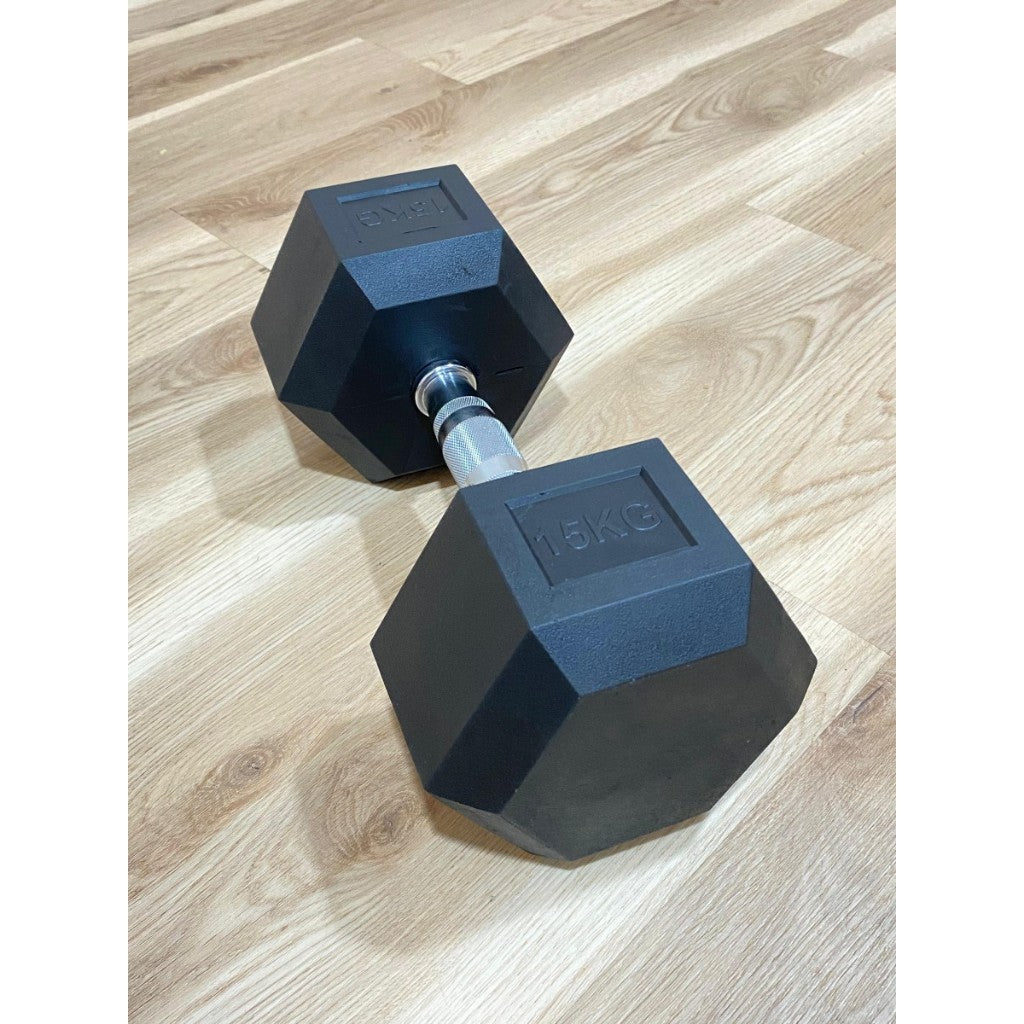 POTENCE DUMBELL HEXAGONAL 15KG DUMBEL DUMBBELL BARBEL HEXAGONAL 15 KG BARBEL BESI