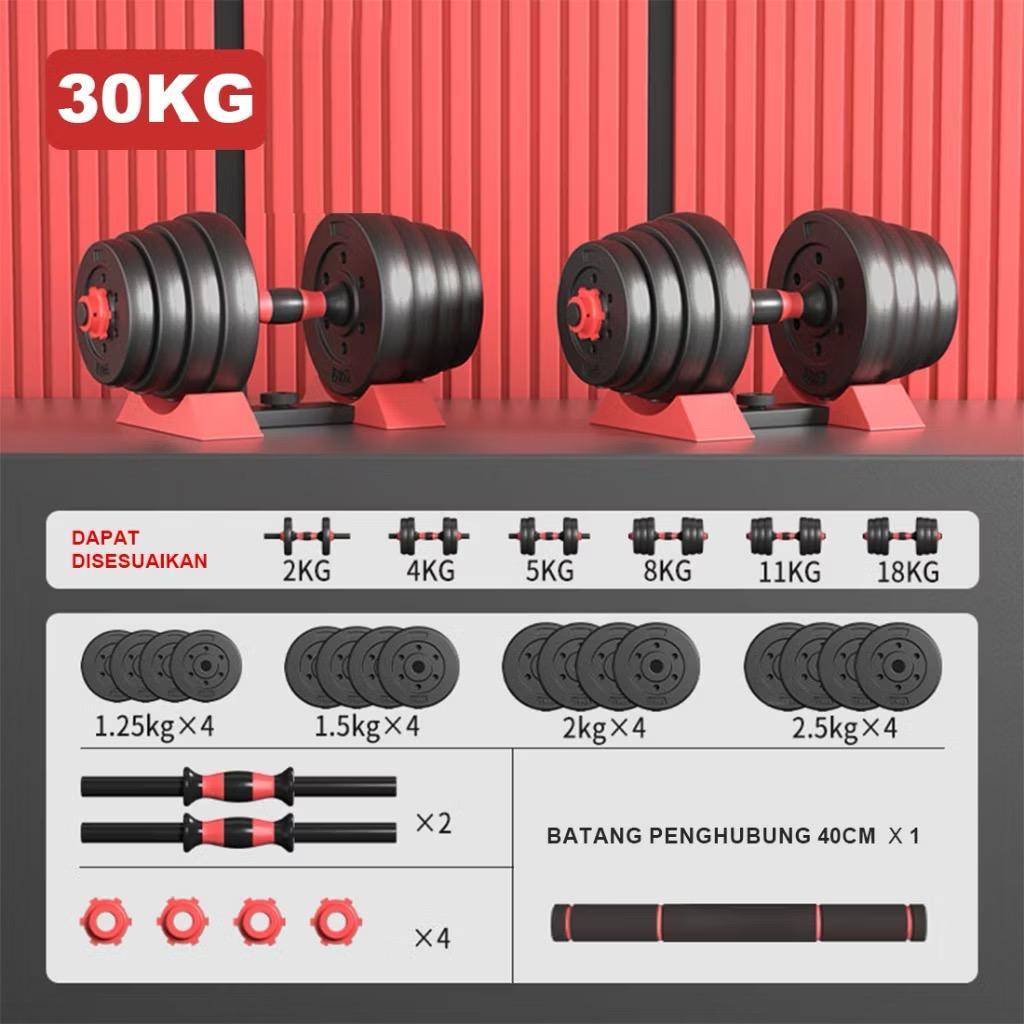POTENCE DUMBELL SET 20KG PERALATAN FITNESS DUMBBELL SET BARBEL SET 20 KG ALAT OLAHRAGA ANGKAT BEBAN