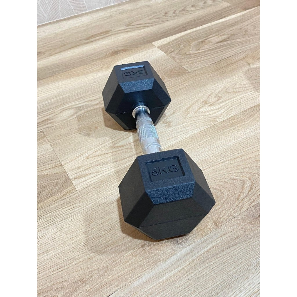 POTENCE DUMBBELL HEXAGON 5KG DUMBEL DUMBELL BARBELL HEXAGONAL 5 KG BESI BARBEL
