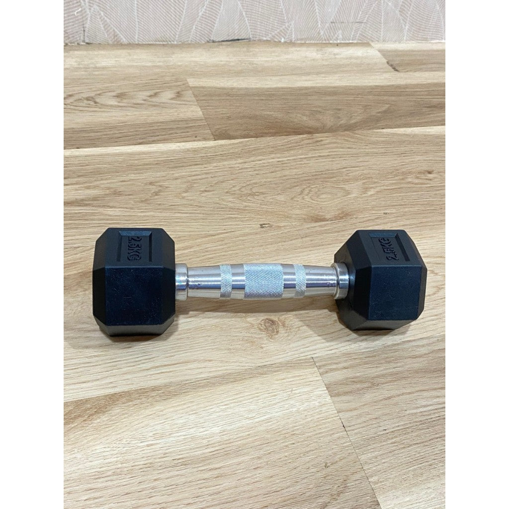POTENCE DUMBELL HEXAGONAL 2.5KG DUMBBELL DUMBEL BARBEL HEXAGONAL 2.5 KG BARBEL BESI