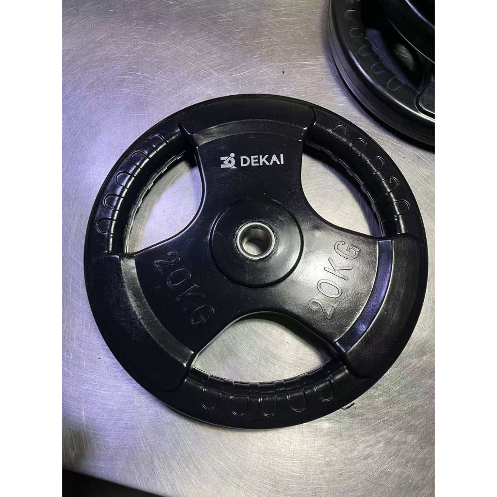 Plate Weight Rubber Plat Beban Dumbbell Barbell Diameter 3CM DEKAI (2,5 - 10 KG)