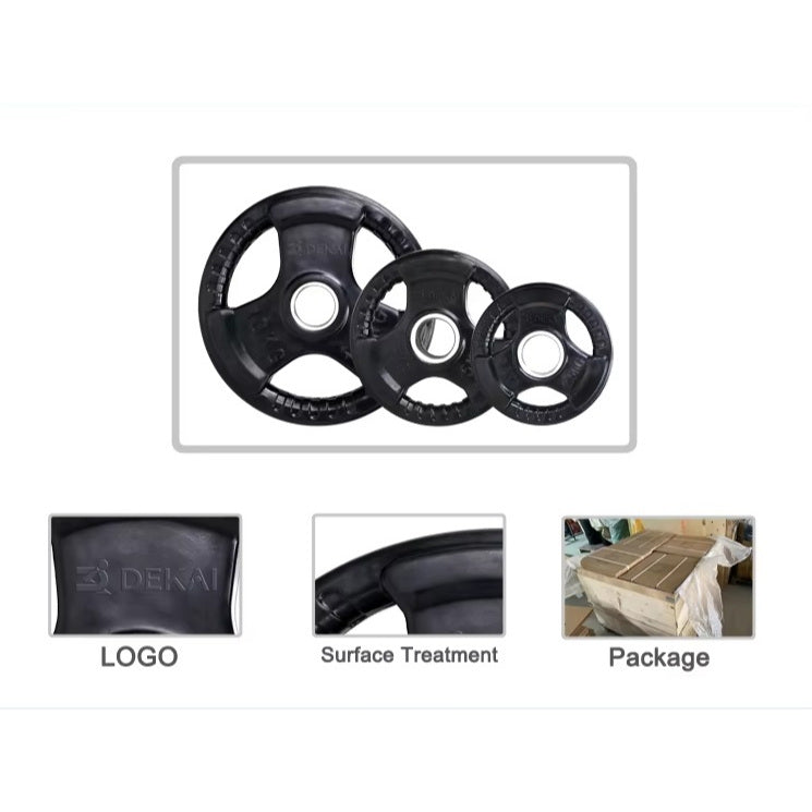 Plate Weight Rubber Plat Beban Dumbbell Barbell Diameter 3CM DEKAI (2,5 - 10 KG)