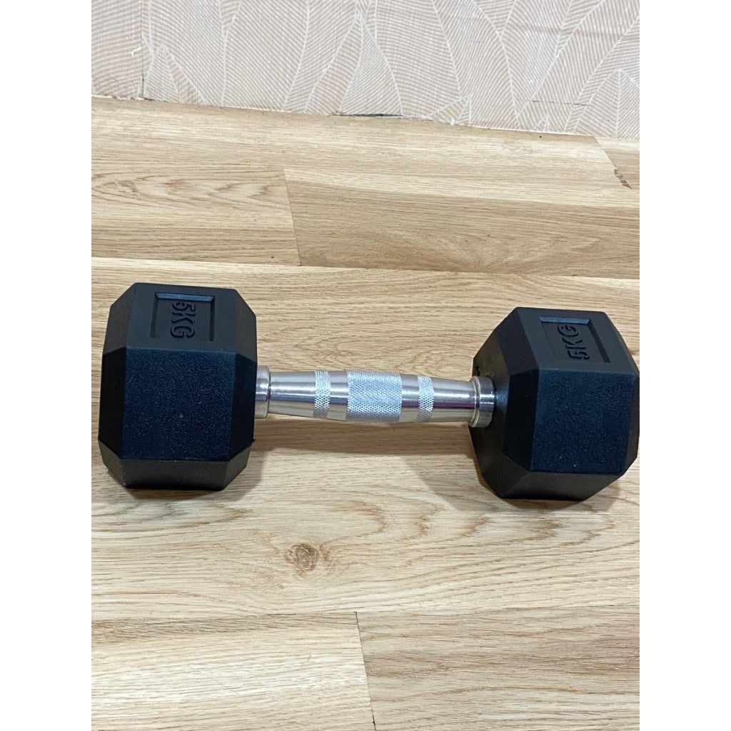 POTENCE DUMBBELL HEXAGON 5KG DUMBEL DUMBELL BARBELL HEXAGONAL 5 KG BESI BARBEL