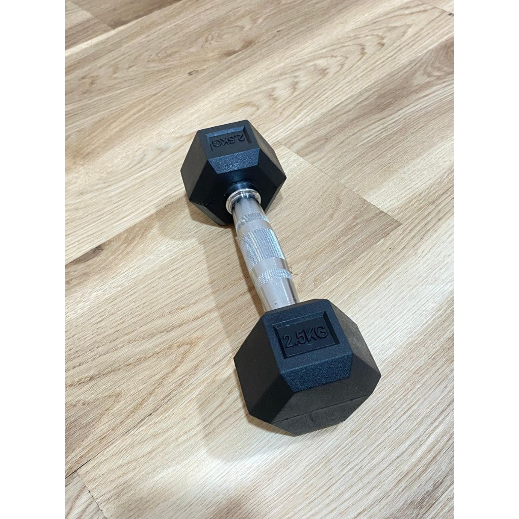 POTENCE DUMBELL HEXAGONAL 2.5KG DUMBBELL DUMBEL BARBEL HEXAGONAL 2.5 KG BARBEL BESI