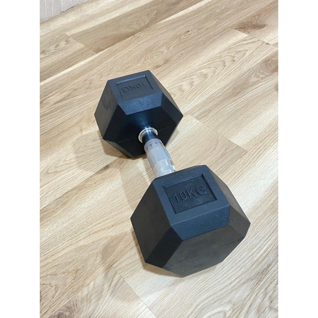POTENCE DUMBELL HEXAGONAL 10KG DUMBEL DUMBBELL BARBEL HEXAGONAL 10 KG BARBEL BESI 10KG