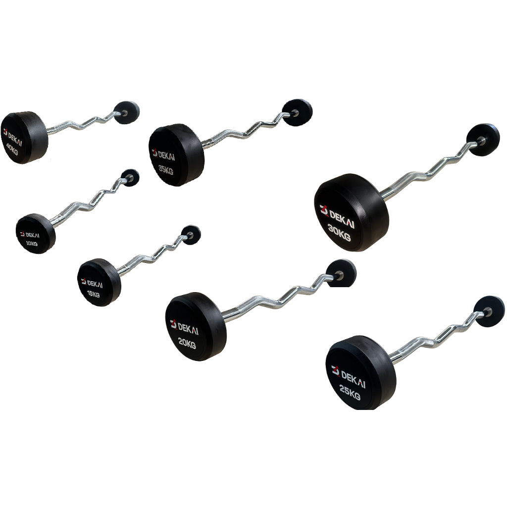 BARBEL FIX DUMBEL DUMBELL EZ STICK LENGKUNG - LURUS 10 KG - 40 KG ORIGINAL IMPORT - DEKAI