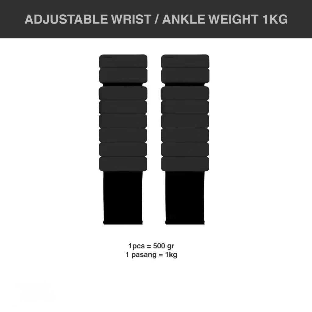 POTENCE Adjustable Wrist & Ankle Weight Bracelet 1KG | Gelang Pemberat Kaki dan Tangan Alat Olahraga Gym & Fitnes