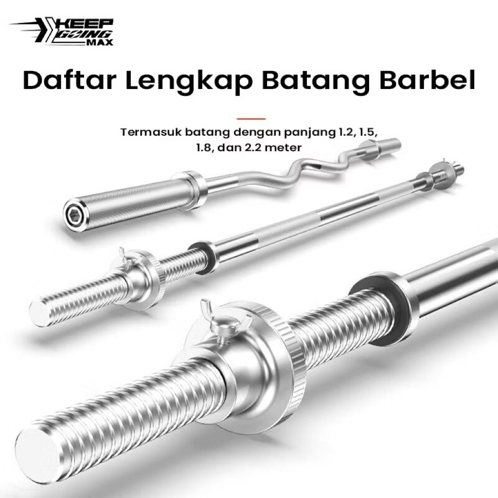 POTENCE Stick Barbel Rod 120cm 150cm Free Weight Plate Stopper Diameter Lubang 2.5cm 5cm Stick Barbel Olimpiade Batang Lurus Melengkung Barbel Stick Straight Bar Stik Barbell Dumbell Dumbbell