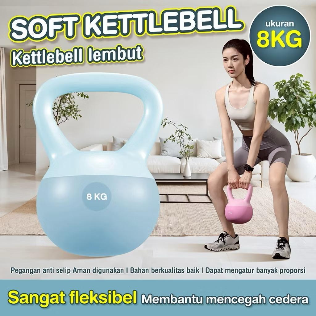 POTENCE Kettlebell Soft 8kg Kettlebell Bahan PVC Lembut | High-Quality Exercise Weight Equipment Gym Fitness Dumbell Dumbbell Dumbel Barbel Barbell 8 kg