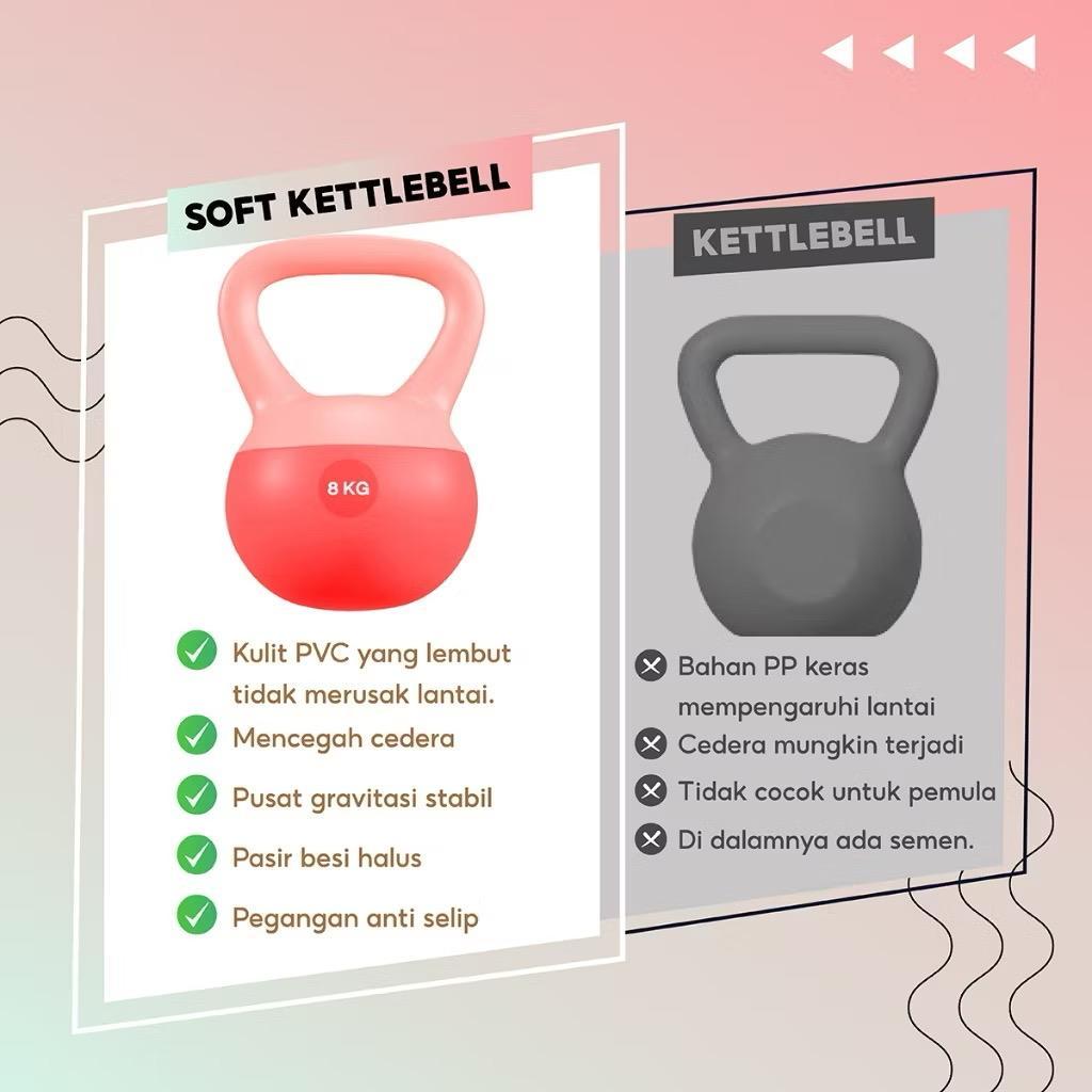 POTENCE Kettlebell Soft 2KG Anti Slip Kettlebell Dumbell 2KG / Weight Lifting Dumbbell /mini dumbel